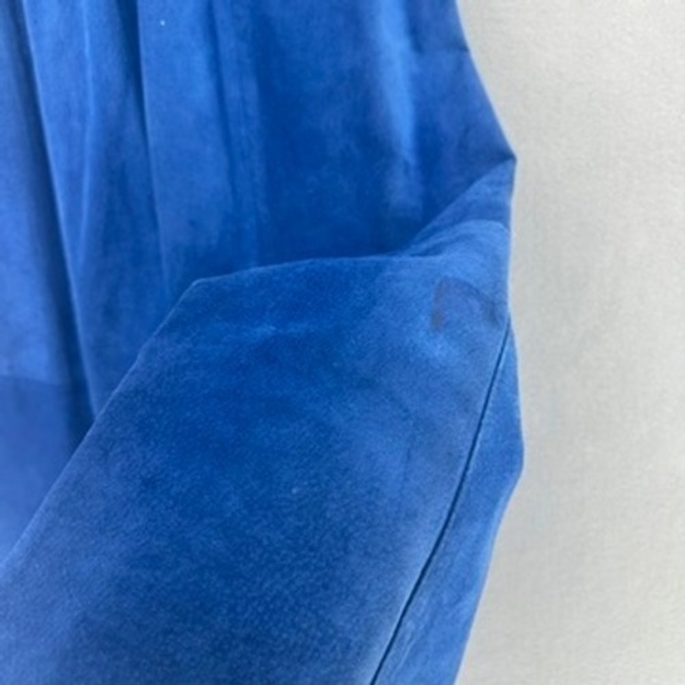 VTG Leathercraft Process Blue Suede Leather Midi Skirt High Waist 24" 1980s 80s - Picture 9 of 12